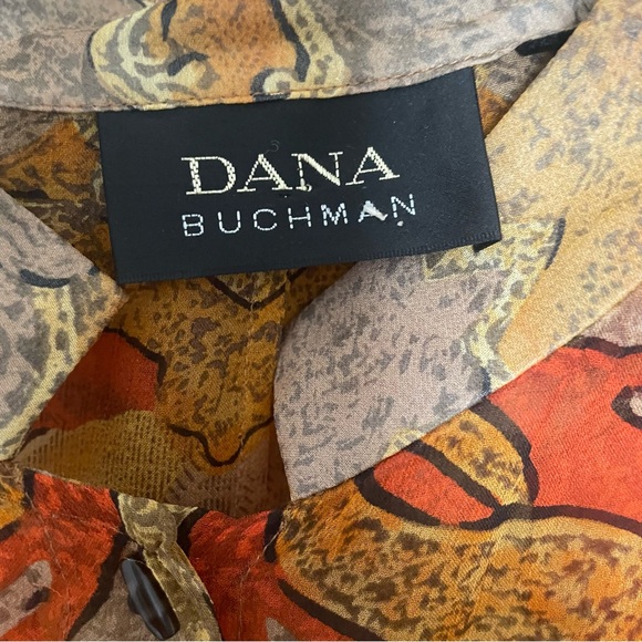 Dana Buchman sheer Japanese type kimono. 3/4 length. In floral/abstract pattern - Picture 5 of 7